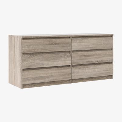 The Range Columbia Wide Chest of Six Drawers - Truffle Oak