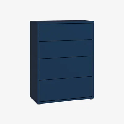 The Range Alice Springs 4 Drawer Chest with Push-Open Drawers in Sage Green - Night Blue