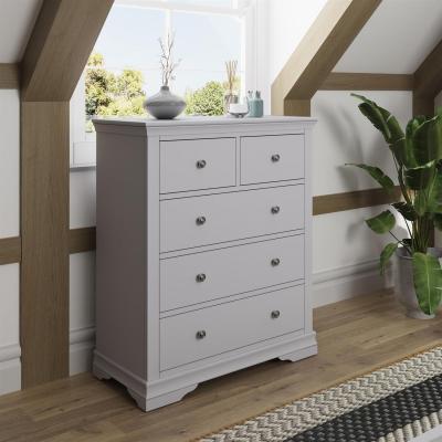 The Range Swanley 5 Drawer Ready Assembled Bedroom Storage Chest - Grey