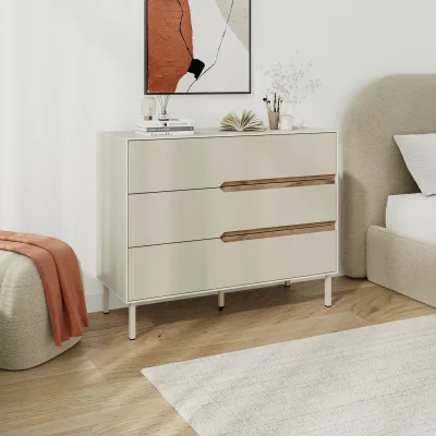 The Range Decortie Arch Three Drawer Chest Of Drawers - Sandstone, Whiskey Oak