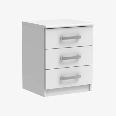 The Range Riviera Three Drawer Bedside Table - White