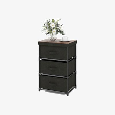 The Range 3-Tier Fabric Dresser Chests - Black