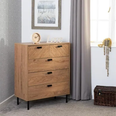 The Range Leon 3 Plus 2 Drawer Chest - Medium Oak