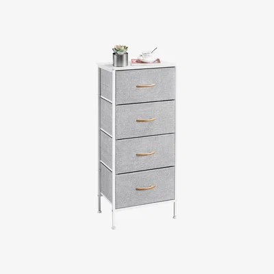The Range 4-Drawer Fabric Storage Tower - Light Grey