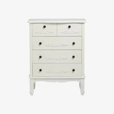 The Range Antoinette Large 5-Drawer Chest  - White