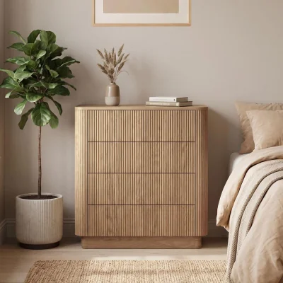 The Range Winthorpe 4 Drawer Oak Chest - Oak effect