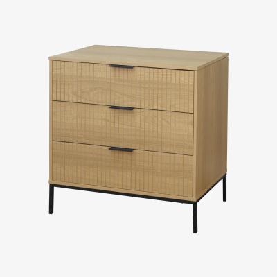 The Range Wisbech Ribbed Front Chest of Drawers - Oak & Black