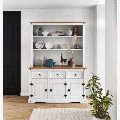 The Range Corona 3 Door Dresser - Distressed White Wax