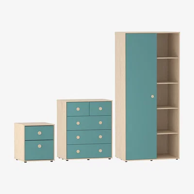 The Range Neptune 3 Piece Bedroom Set - Blue and Oak