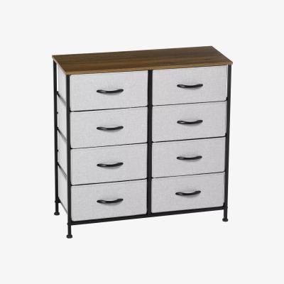 The Range 8 Fabric Drawer Bedroom Dresser With Wooden Top - Brown