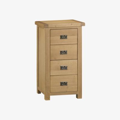 The Range Bisbrooke Country 4 Drawer Narrow Chest - Medium Oak