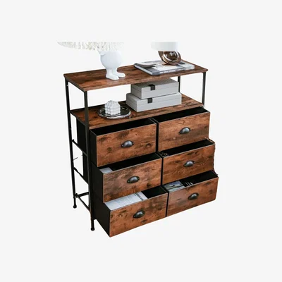 The Range Industrial Bedroom Chest Of 6 Drawers - Brown