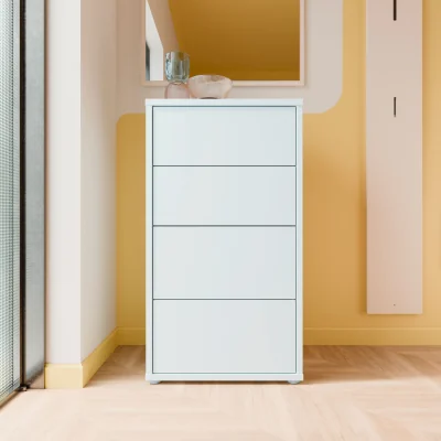 The Range Alice Springs Tall 4 Drawer Chest with Push-Open Drawers in Light Grey - Light Grey
