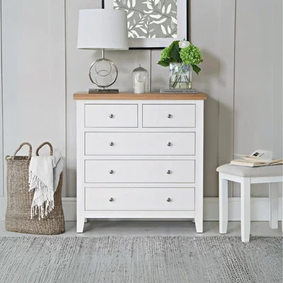 The Range Home Source Easton 5 Drawer Chest Bedroom Storage Unit  - White