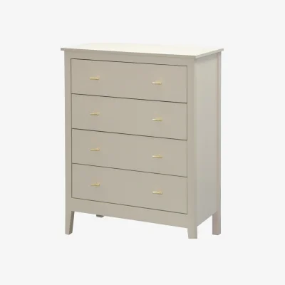 The Range Grace 4 Drawer Chest with Gold Bar Handles in Greige  - Greige
