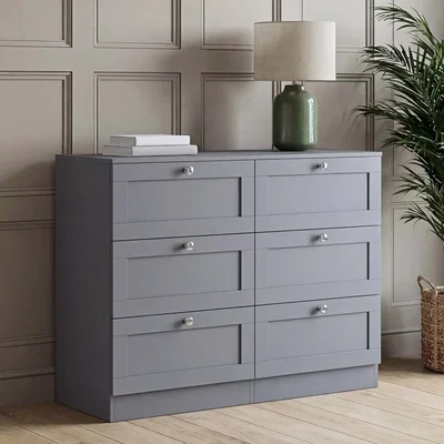 The Range Vida Designs Altino 6 Drawer Chest, Grey - Grey