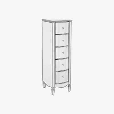 The Range Elysee 5 Drawer Narrow Chest - Mirrored