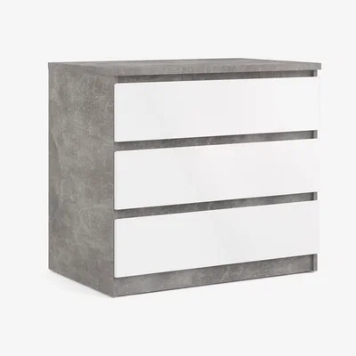 The Range Columbia Chest Of 3 Drawer - Concrete/White