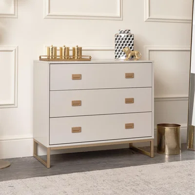 The Range Large 3 Drawer Chest of Drawers Elle Stone Range - Stone