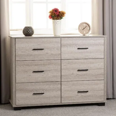 The Range Oliver 6 Drawer Chest - Light Oak