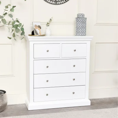 The Range Tall Slim Chest of Drawers - White