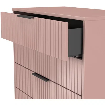 The Range Fluted Ready Assembled 4 Drawer Chest - Kobe Pink