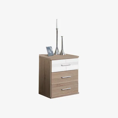 The Range Gamma Oak And White High Gloss 3 Drawer - Oak and white gloss
