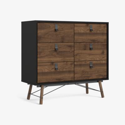 The Range Ry Double Chest of 6 Drawers - Walnut