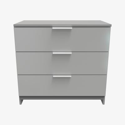 The Range Plymouth Assembled 3 Drawer Chest - Uniform Gloss & Dusk Grey