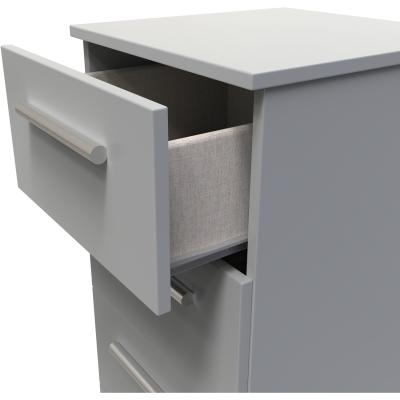The Range Contrast Ready Assembled 4 Drawer Tallboy - Dusk Grey