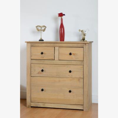 The Range Panama 2 over 2 Drawer Chest Natural Wax - Natural Wax