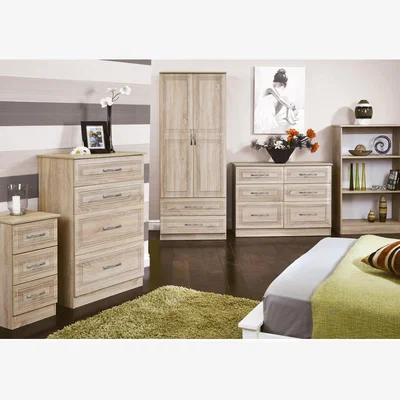 The Range Dorset Ready Assembled 6 Drawer Midi Chest - Bardolino Oak
