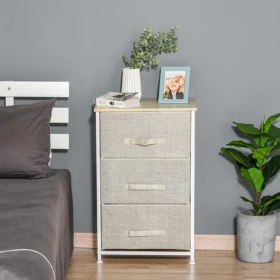 The Range 3 Tier Drawer Cabinet Organizer with Metal Frame - Grey