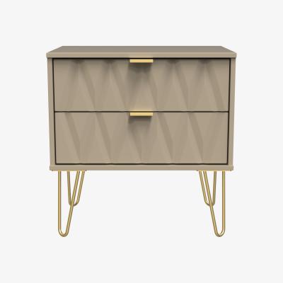 The Range Diamond Ready Assembled 2 Drawer Midi Chest - Mushroom