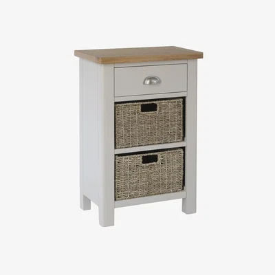 The Range Cambridge Drawer Unit With Wicker Baskets - Dove Grey / 2