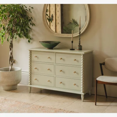 The Range Cromwell 6 Drawer Chest - Pale Olive