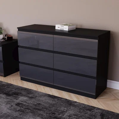 The Range Vida Designs Glinton 6 Drawer Chest - Black