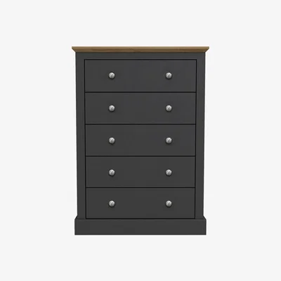 The Range Devon 5-Drawer Chest - Charcoal