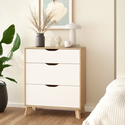 The Range Ikast Chest 3 Drawers in Jackson Hickory and White - Jackson Hickory & White