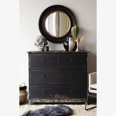 Rockett St George Distressed Vintage Style 5-Drawer Chest Of Drawers