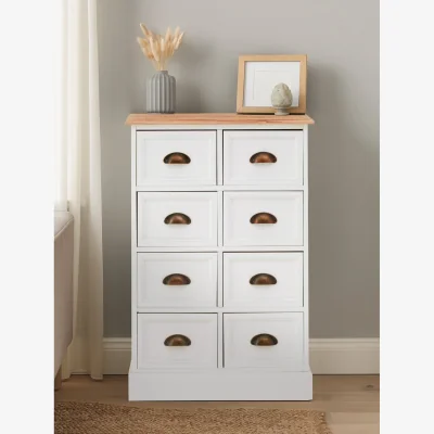 The Range Austin White 8 Drawers Chest - White