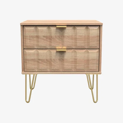 The Range Cube Ready Assembled 2 Drawer Midi Chest - Bardolino Oak