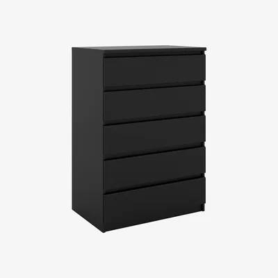 The Range Columbia Chest of Five Drawers - Black Matt