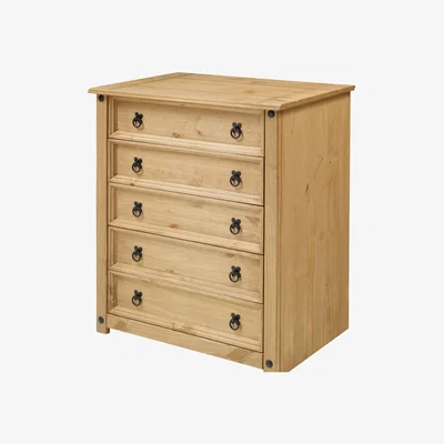 The Range Corona Small 5 Drawer Chest of Drawers - Antique Wax