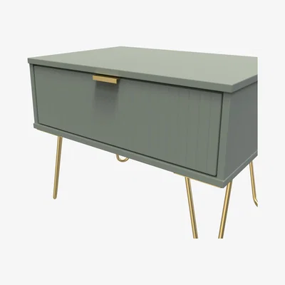 The Range Linear Ready Assembled 1 Drawer Midi Chest - Reed Green