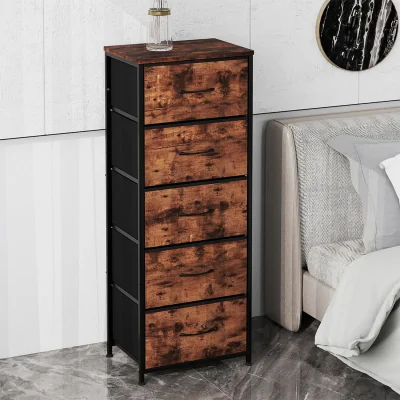 The Range 5 Drawer Wooden Chest of Drawers - Brown