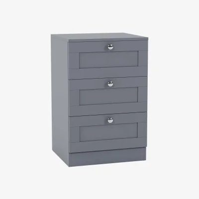 The Range Vida Designs Altino 3 Drawer Bedside Chest, White - Grey