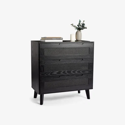 The Range Rattan Chest of Drawers - Black