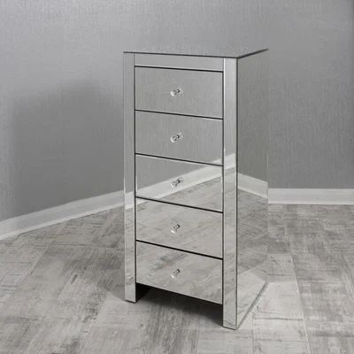 The Range 5 Drawer Tallboy - Silver