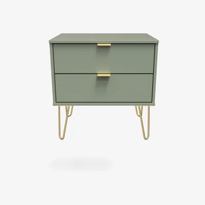 The Range Hong Kong Ready Assembled  2 Drawer Midi Chest - Reed Green